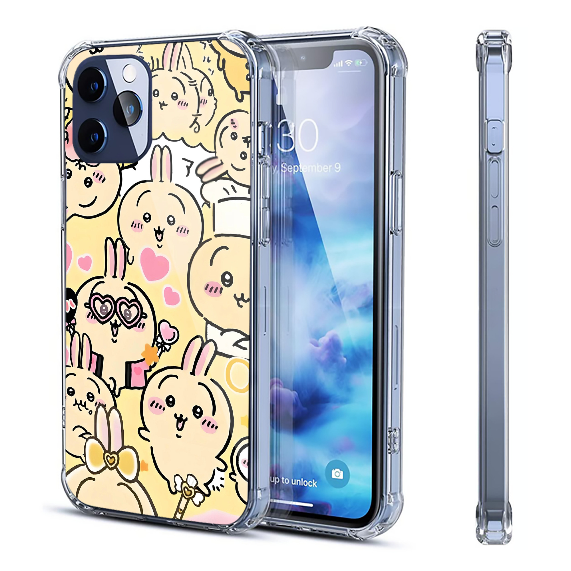（画像用） ちいかわ Chii-kawa 【iPhone 12シリーズ対応】透明スマホケース（クリアソフトケース）